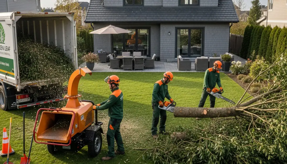 Professional shrub removal service in Bakersfield, CA clearing overgrown bushes and yard debris