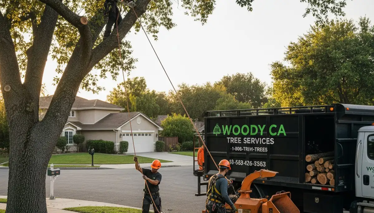 Professional tree removal service in Bakersfield, CA safely clearing residential trees